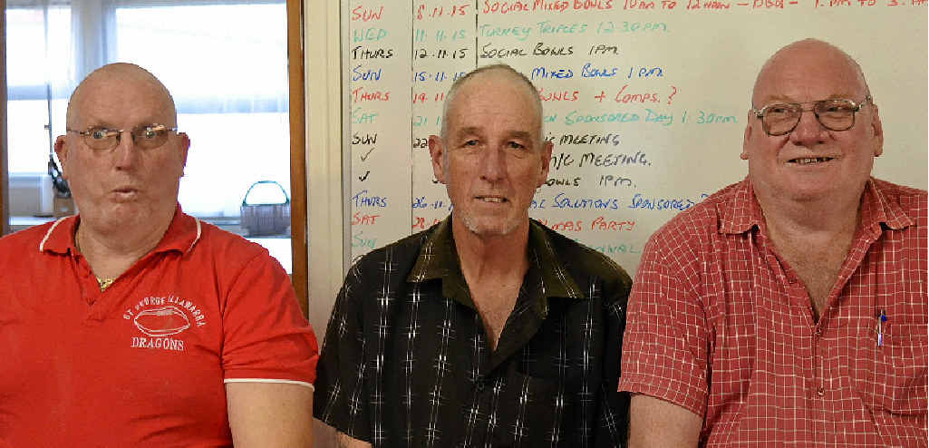 Keith Johnson, Murray Collins and Desmond Horne clean shaven.